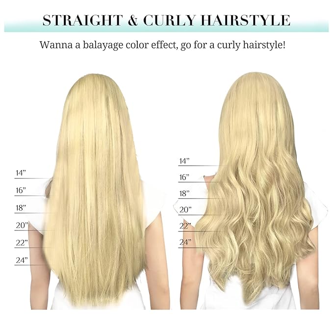 DOORES Clip in Hair Extensions Real Human Hair, Dirty Blonde 14 Inch 7pcs 100g, Remy Clip ins Extensions Thick Silky Straight Weft