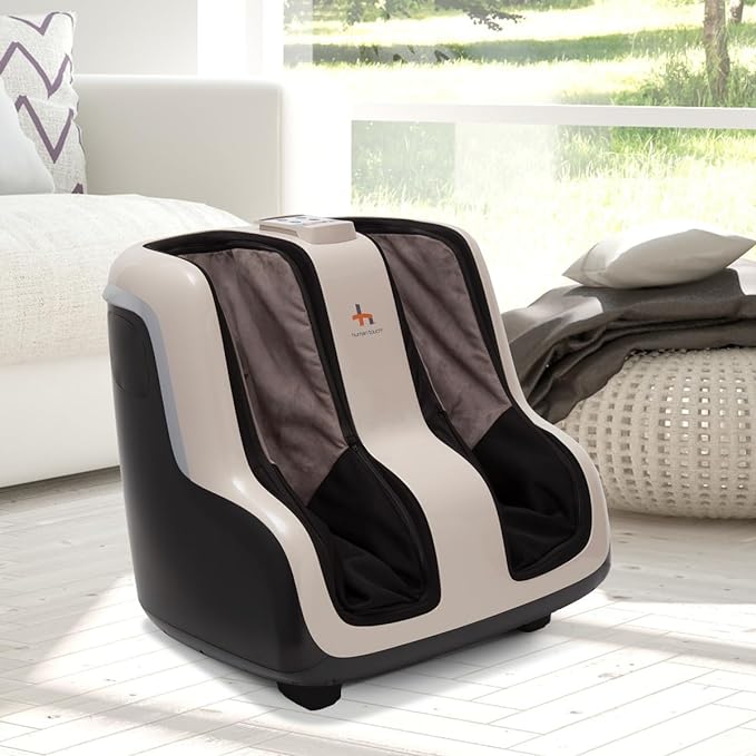 Human Touch Reflex SOL Foot & Calf Massager w/Heat - Plantar Fasciitis Relief + Circulation + Shiatsu Deep Kneading + Vibrating for Stress + Compression - Adjustable for Women and Men up to Size 12