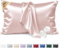 Silk Pillow Cases Standard Size 100% Mulberry Silk Pillowcase for Hair & Skin 22 Momme Both Sided Grade 6A Silk Cooling Soft Breathable 20 x 26 Inches with Hidden Zipper 1PC, Pink