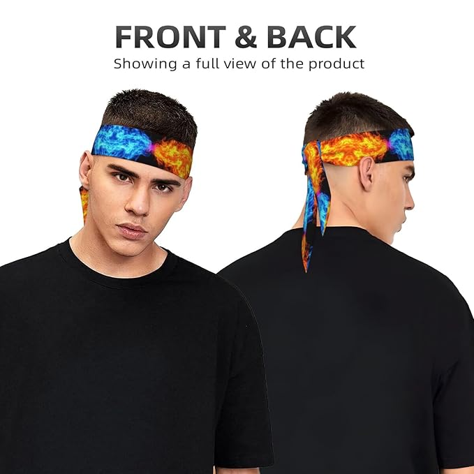 Men's Women Red Blue Fire Sports Sweat Band Multi Style Fashion Head Ribbon Headwear for Yoga Fitness Shower