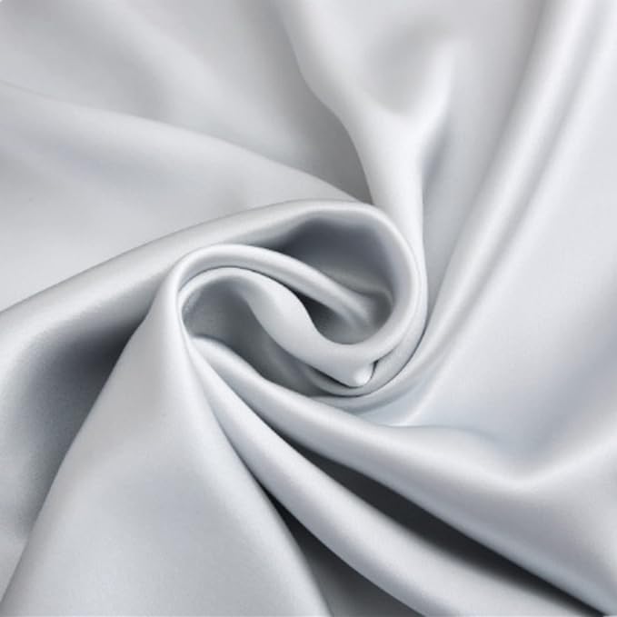 Gray Silk Pillowcase for Women Made in USA, Anti Wrinkle Silk Pillow Cases Queen with Zipper, 6A Grade 22 Momme, 100% Organic,1 Pc 20"x30" (Queen, Grey)