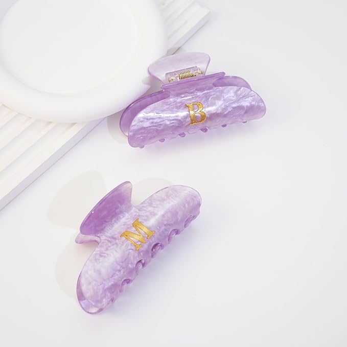 Initial Cute Hair Clips - Purple Letter Elegant Hair Claw Clips, Glitter Claw Clips Durable Hair Clips, Wedding Gift, Bridesmaid Gifts, Birthday Gifts, Christmas Gift, Letter S