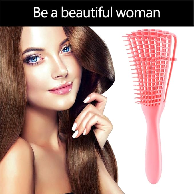 3 Pack Hair Detangler Brush for Afro America/African Textured 3a to 4c Kinky Wavy/Curly/Coily/Wet/Dry/Oil/Thick/Long Hair, Detangling Brush for Natural, Exfoliating Your Scalp for Beautiful