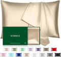 Mulberry Silk Pillowcase for Hair and Skin, SGMSILK 22 Momme Natural Silk Pillow Cases with Zipper, 6A Soft and Smooth Single Sided Pure Silk Pillow Cover (Champagne, King 20"x36")