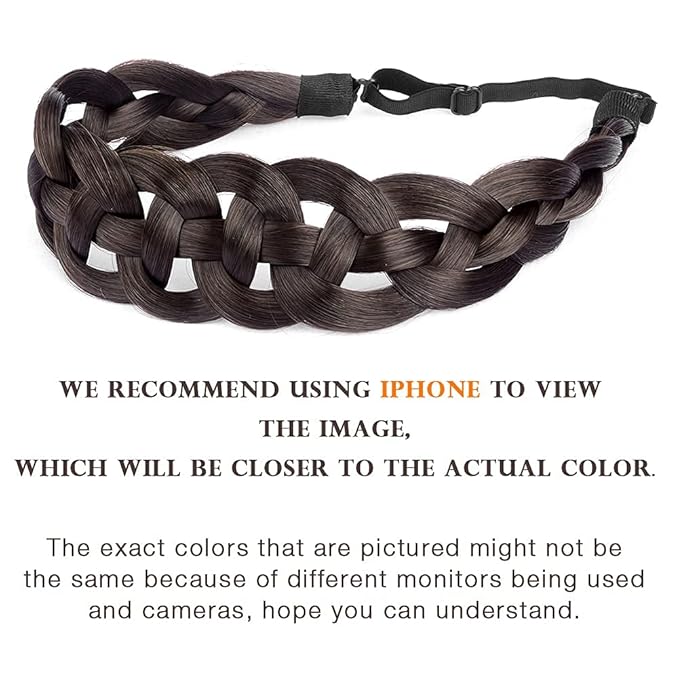 DIGUAN Hollow out Synthetic Hair Braided Headband Hairpiece Women Girl Beauty accessory for Women (Brunette Brown)
