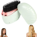 Mini Straightener, New Rechargeable Wireless Portable Hair Straightener Comb, 3-Speed Temperature Control, Rapid Heating & Anti Scald Shell,Idea for Home Travel (Green)