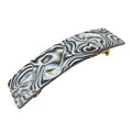 French Amie Rectangular Gray Magma 3 1/4” Celluloid Acetate Handmade Automatic Hair Clip Barrette with Sturdy Golden Clasp for Women and Girls, Made in France