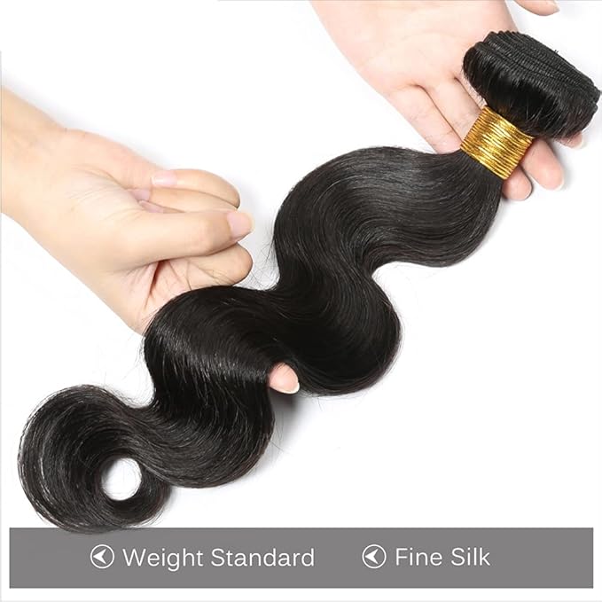Body Wave Human Hair Bundles Natural Black Body Wave Hair Extensions Single Bundle 20 Inch Double Weft Real Natural Color Hair Weave 100g/Pc