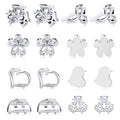 16Pcs Mini Metal Hair Claw Clips for Women, Gold Silver Small Bangs Claw Clips for Long Thin Hair, Tiny Cute Flower Barrettes(Silver)