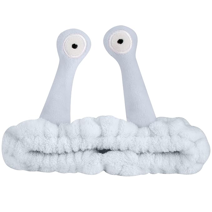Jowmoy Cute blue Snail Headband, to Wash Face for Women Makeup Shower Spa Headband