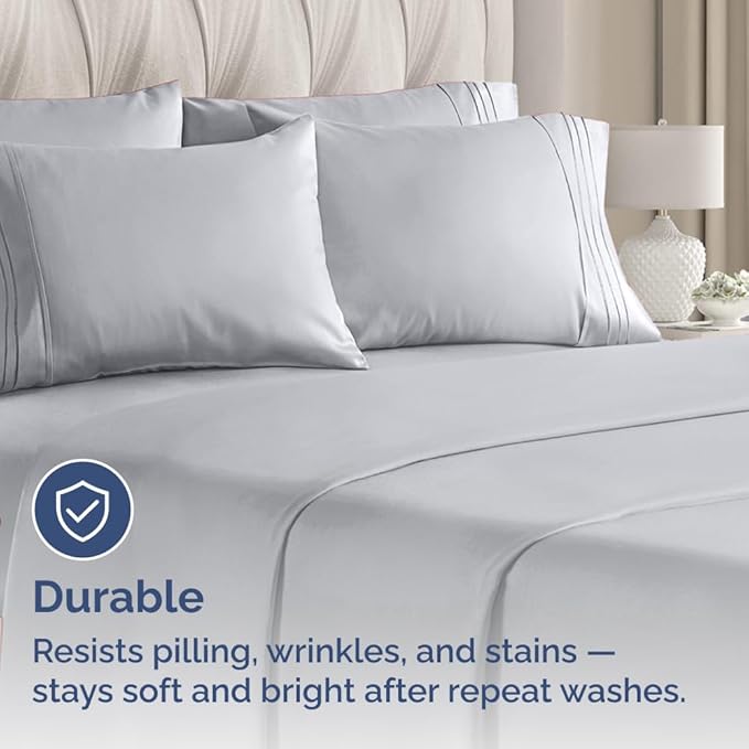 Queen Pillow Cases Set of 8 - Ultra Soft Hotel Quality Pillowcase Covers - Comfy, Cozy & Wrinkle Free - Shrink, Stain & Fade Resistant - Machine Washable Pillow Protectors - 8 Piece Set - Steel Blue
