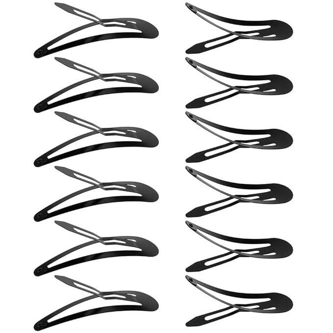 25 Pieces 2.8 Inch Large Snap Hair Clips No Slip Metal Clips Hair Barrettes for Women Hair Pins Hair Accessories Salon Supplies (Black)