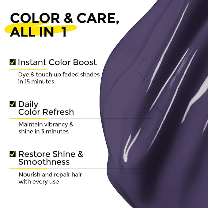Semi Permanent Hair Color - 6 oz Color Depositing Conditioner with Shea Butter & Almond Oil- Color Conditioner Depositing Hair Mask - Vegan, Paraben, Ammonia & Sulfate Free -Extreme Silver