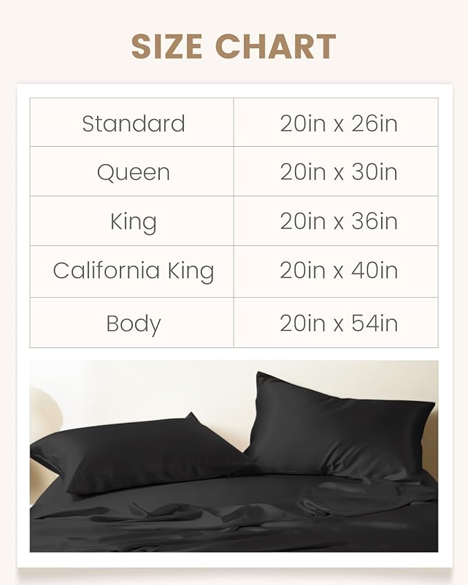 THXSILK 100% Mulberry Silk Pillowcase for Hair and Skin, Both Sides Pure Natural Silk, Ultra-Soft and Breathable Black Zipper Pillowcase, California King Size 20"x40"