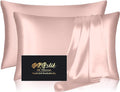 Silk Pillowcase 2 Pack, Mulberry Silk Pillow Cases Queen Size Set of 2, Anti Acne Silk Pillowcase for Hair and Skin, Natural Silk Satin Pillowcases Gifts for Women Men 2 Pack with Zipper, Coral
