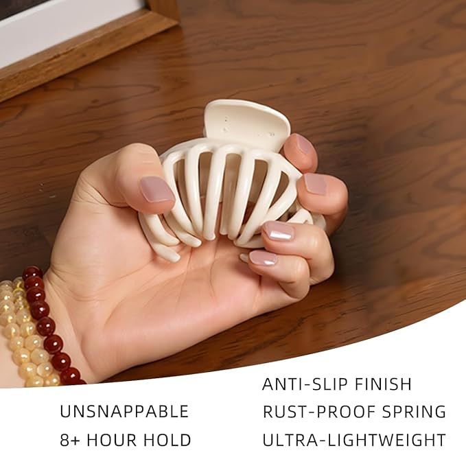 Soft Silicone Hair Clips: 9 Pcs Flexible Bendable Claw Clips For Women/Girl，matte hair clips for thick/thin