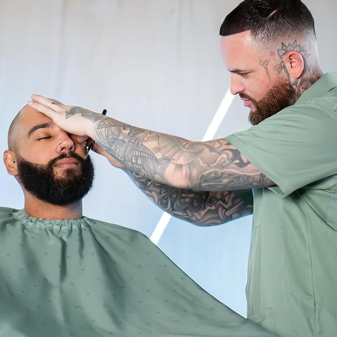 Barber Strong The Barber Cape Haircut Cover for Men, Hair Repelling and Static-Reducing Material, Water Resistant Fabric