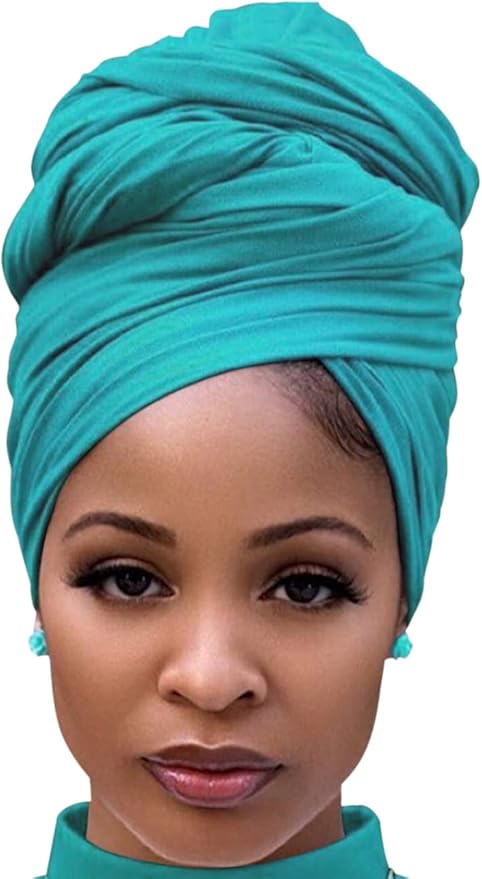 Harewom Head Wraps for Black Women Stretch Head Scarf Long African Hair Wraps Turban Headwraps Jersey Headbands