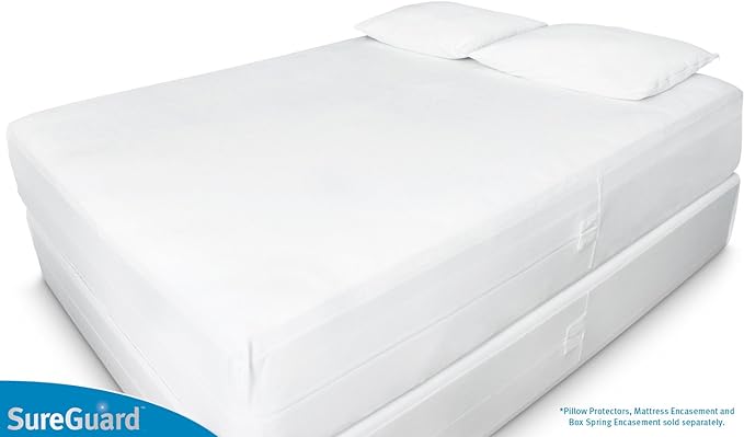 Set of 2 Body Size SureGuard Pillow Protectors - 100% Waterproof, Bed Bug Proof, Hypoallergenic - Premium Zippered Cotton Covers - Smooth