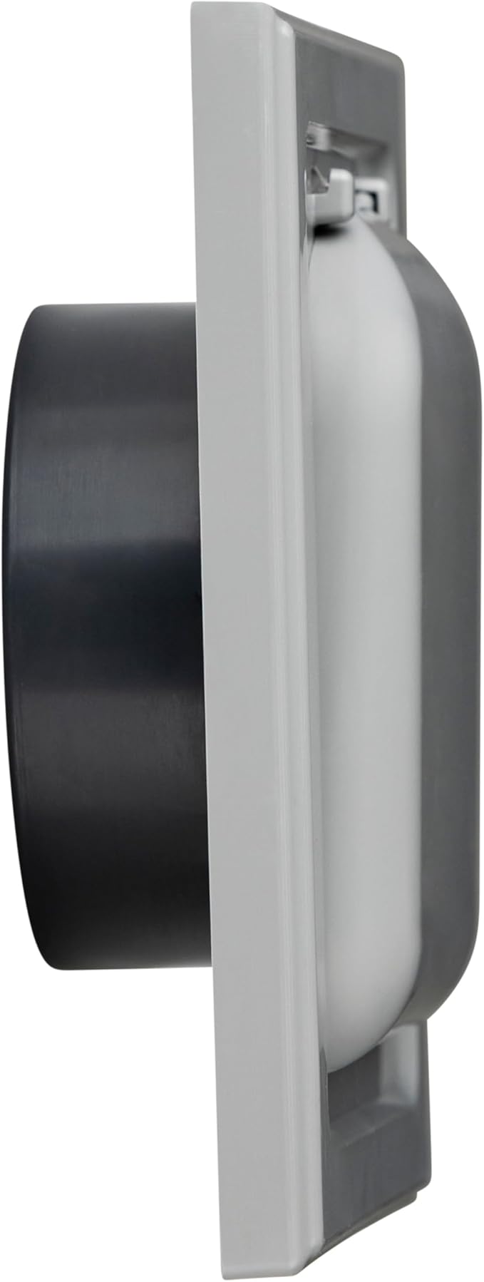 NO-PEST VENT, Exclusive Dual Door Dryer Vent Cover Outdoor 4 inch with Collar, Made in USA w Highest UV Resistant Plastic in any Outdoor Vent Cover (Slate Grey, 4" Plastic WIth Collar)