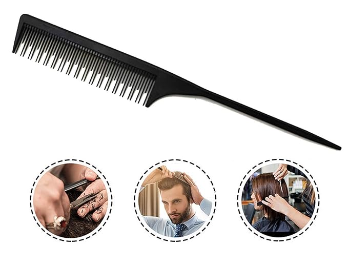 Professional Teasing Comb, Tail Comb for Root Teasing for Thin, Add Volume Fine and Normal Hair Types, Hair Comb For Women And Men, 8.75 Inches Black 5
