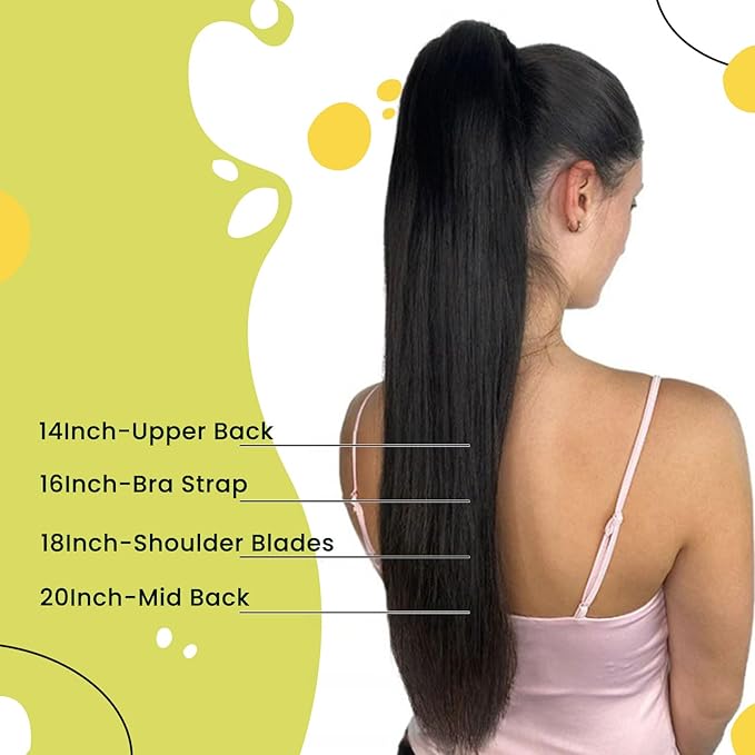 RUNATURE Ponytail Extension Human Hair, Real Hair Ponytail Extension Remy, Human Hair Ponytail Wrap Around, Remy Natural Hair Tangle Free, 18 Inch 80g #3P12 Walnut Brown Highlight Honey Blonde