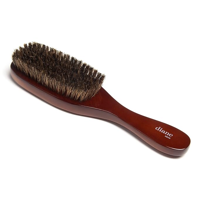 Diane Premium 100% Boar Wave Brush for Men and Barbers, Mens Hair Brush– Medium Bristles for Thick Coarse Hair – Use for Detangling, Smoothing, Wave Styles, Soft on Scalp, Restore Shine and Texture