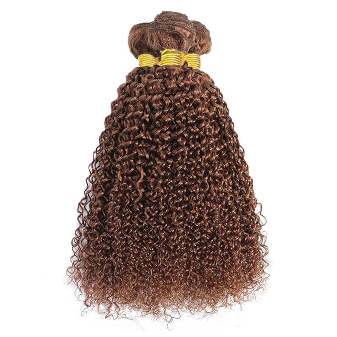 28 30 32 Inch Color #30 Human Hair Bundles Light Brown Water Wave Bundle Niegmeag Double Weft Peruvian Virgin Light Brown Wet and Wavy Bundle