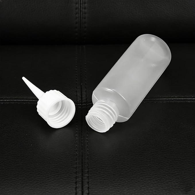 8 Pcs Small Squeeze Bottles, 50ml Tiny Applicator Bottle, Clear Empty Needle Tip Bottles for DIY Craft, Leak-Proof Hair Dye Bottle for Hair Dye, Paint Art and Liquids