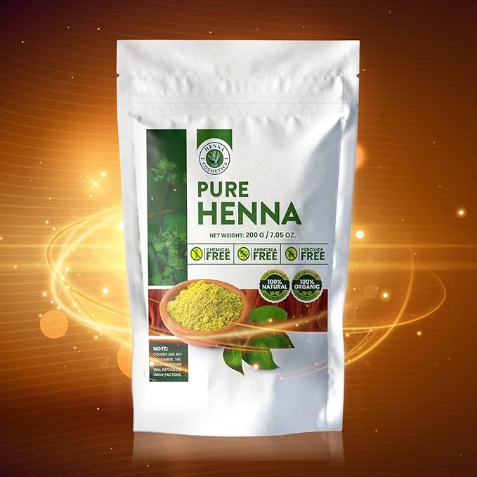 Natural Henna Hair Color Dye, 100% Pure Henna Powder for Hair Growth Organic (200g/7.05 ounce, Brown Red)