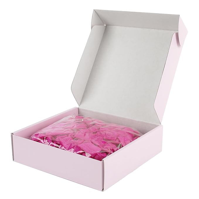 MEEDEE Fuchsia Pink Hair Ties for Women - No Crease, Soft Knotted Ribbon Ties for Damage-Free Ponytails, Yoga-Friendly Elastic Bracelets (Pack of 100)