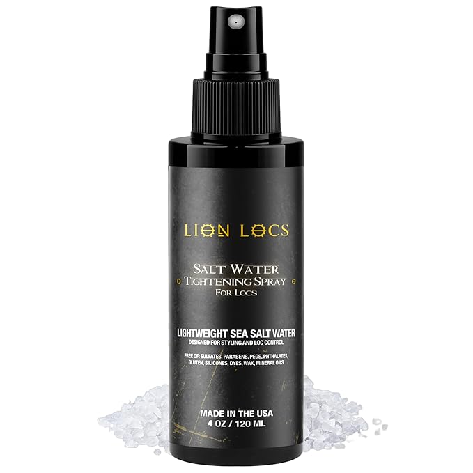 Lion Locs Starter Twist and Lock Spray for New Dreadlocks | Texturizes & Great for Styling - Vegan Sea Salt Mist with Essential Oils & Aloe (4oz)