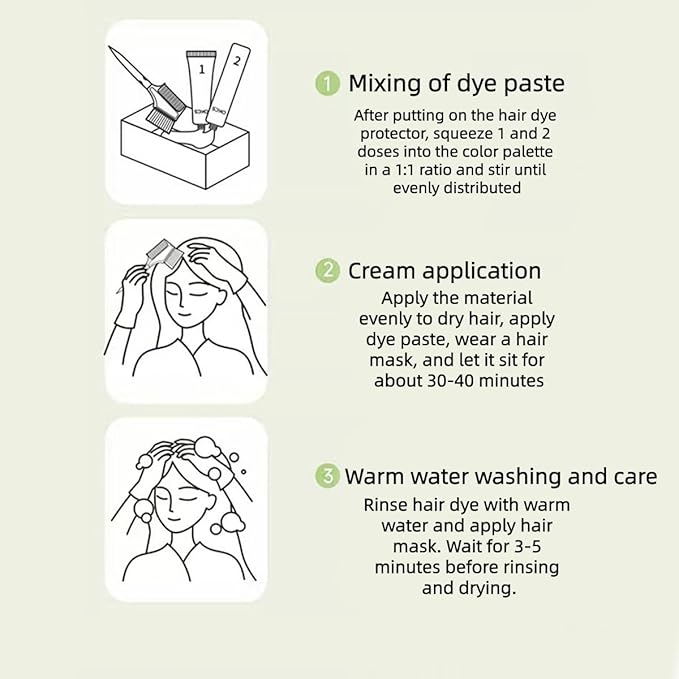 Long-Lasting Botanical Essential Oil Hair Dye,Mild Formula Long Lasting Hair Dye Set,Plant-Based Hair Color for Gray Coverage (Brown)