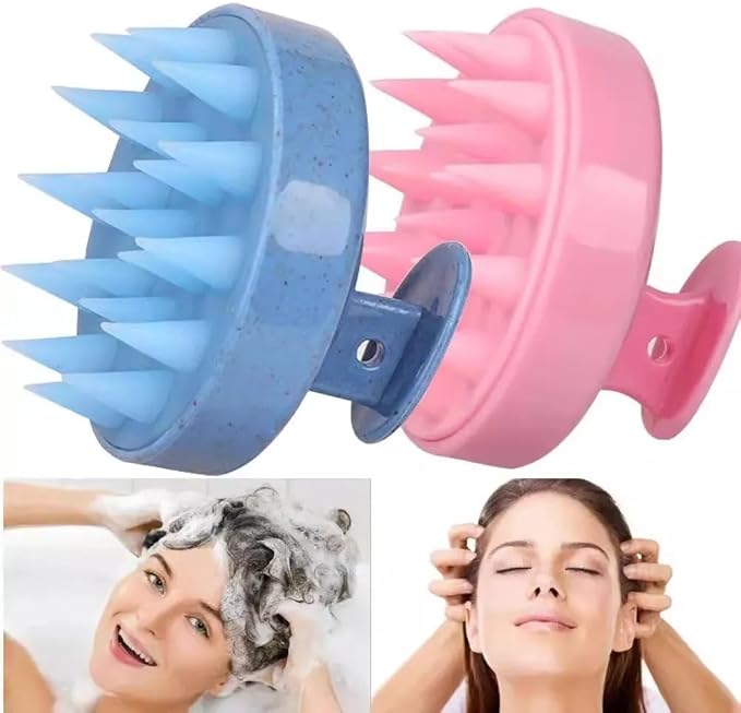 Silicone Scalp Massager for Hair Growth – Shampoo Brush for Shower, Dandruff & Dry Scalp Relief – Soft Silicone Hair Scrubber Black