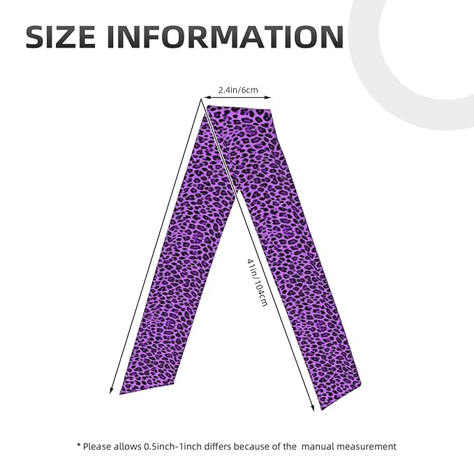 Men Women Fashion Sports Sweat Bands Hand Decor for Running Fitness Shower, Long Multi Style Purple Cheetah Leopard Print Head Ribbon Headwear