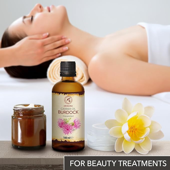 Burdock Root Oil 3.4 FL Oz - 100% Pure & Natural - Arctium Lappa for Hair & Scalp - Good benefits for Skin - Hair - Face - Body care - Glass Bottle - Oils Burdock
