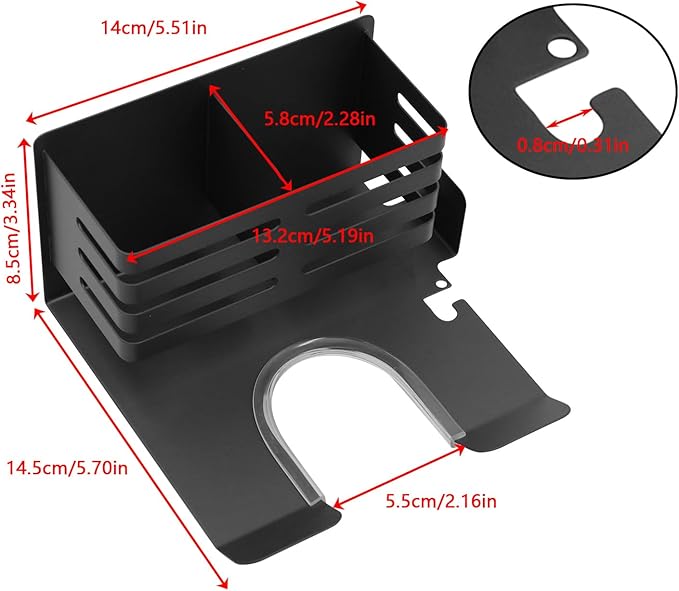 Hair Dryer Holder Wall Mounted with Tool Storage Compartment and Cord Organizer, Metal Blow Dryer Holder for Dyson Hair Dryers (Grey)