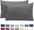Bare Home Microfiber Pillow Cases - King 20x40 - Cooling Pillowcases - Double Brushed - Easy Care - Envelope Closure (King Pillowcase Set of 2, Grey)
