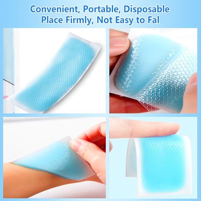 12 Sheets Cooling Patches for Fever Discomfort & Pain Relief, Cooling Relief Fever Reducer, Soothe Headache Pain, Pack of 12