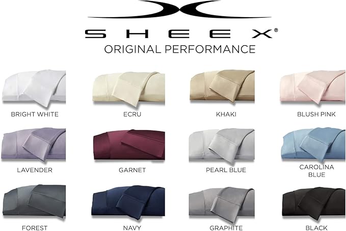 SHEEX Original Performance Cooling Pillowcases, Ultra-Soft Standard Pillowcase Set, 2 Cooling Pillow Covers, Carolina Blue