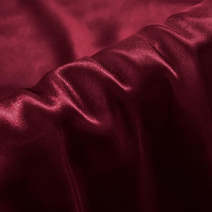 Aormenzy Satin Pillow Cases for Women King Size Set of 2, Burgundy Satin Pillowcase for Hair with Envelope Closure Silky Pillow Covers Wrinkle, Fade Resistant (20x40 Inches)