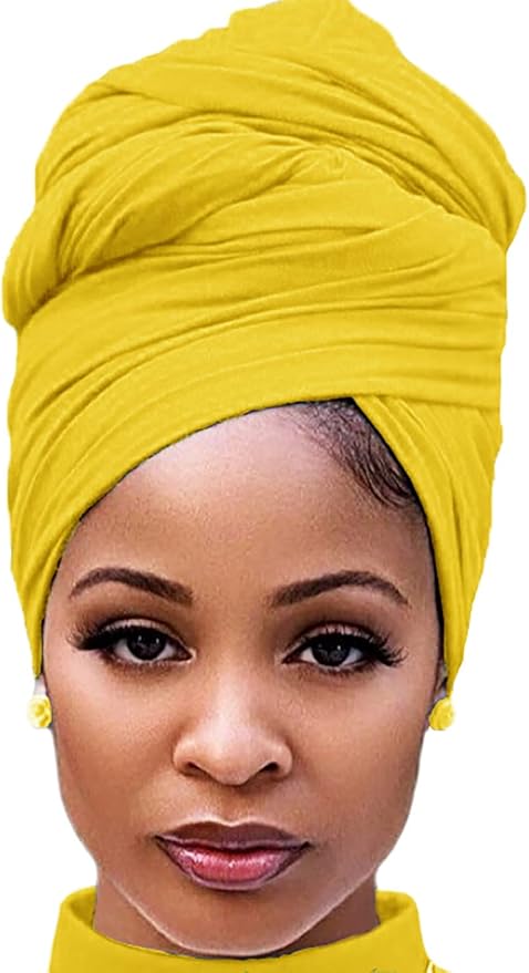 Harewom Head Wraps for Black Women Stretch Head Scarf Long African Hair Wraps Turban Headwraps Jersey Headbands