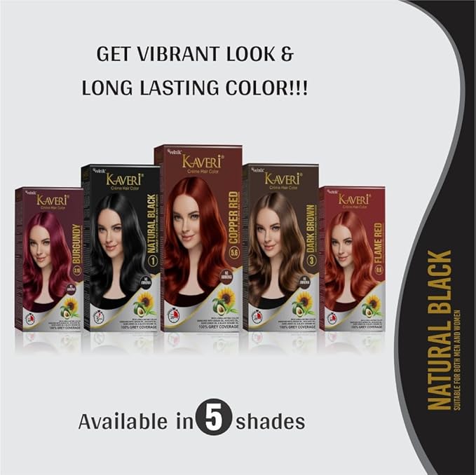 Creme Hair Color Permanent Hair Dye Color - With Improved Creme Formula for Gray Coverage Ammonia Free Hair Color Dye for Rich Bright Long lasting (Black, 3.04 Fl Oz) - Pack Of 2