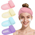 4 Pack Adjustable Makeup Headbands – Non-Slip Spa & Facial Hair Wrap, Washable Headband for Shower, Yoga, Gym, Salon & Home Use (Fits All),HZFD-BB