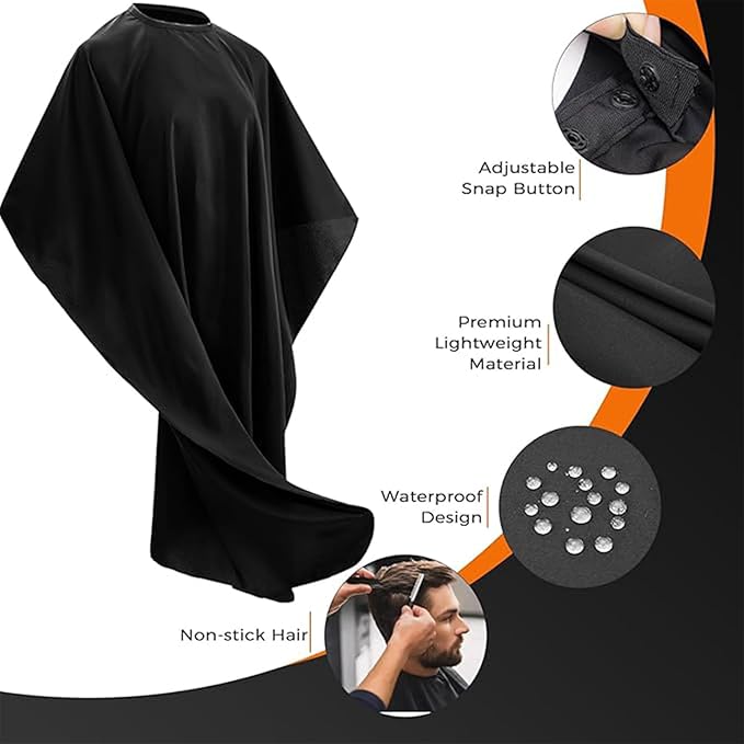 Barber Cape - 12pcs Waterproof Hair Cutting Cape with Snap Closure