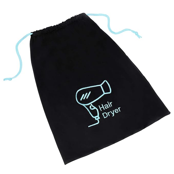 Hair Dryer Bag 11.8’’x 14’’ Storage Organizer Bag For Hairdryer and All Hair Tools With Drawstring, Ideal for Travel, Gym, Hotel or Home Use (Two Packs)