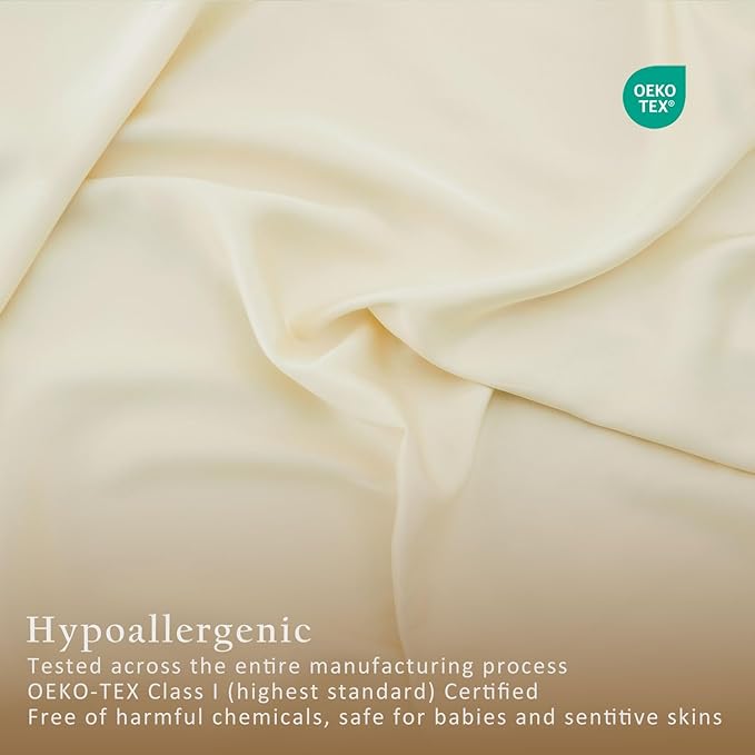 TOSMO Luxury Pillow Case Set of 2 - Cooling Viscose Derived from Bamboo - Oeko-TEX, Silky Soft, Breathble Pillow Cases with Envelope Closure (Standard, Vanilla Yellow)