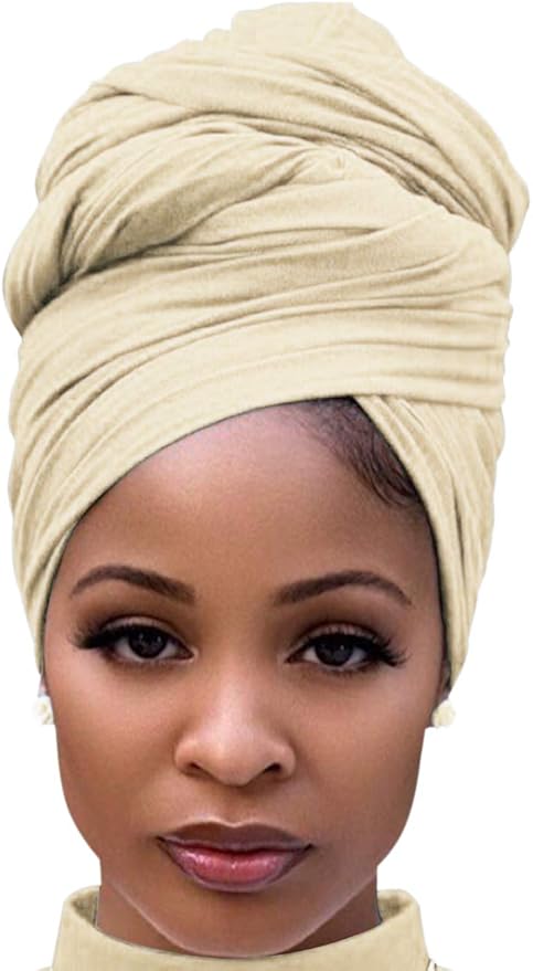 Harewom Head Wraps for Black Women Stretch Head Scarf Long African Hair Wraps Turban Headwraps Jersey Headbands