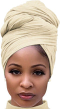 Harewom Head Wraps for Black Women Stretch Head Scarf Long African Hair Wraps Turban Headwraps Jersey Headbands