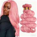 Pink Body Wave Bundles Pure Pink Body Wave Bundle Mixed Length 3 Bundles 26 28 30 Inch Niegmeag Virgin Soft and Skily Remy Hair Extensions For Woman
